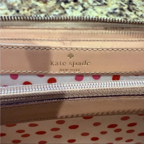 Kate Spade Wellesley Layton Fresh Air Cream Leather Zip Around Wallet Classic - Picture 5 of 7